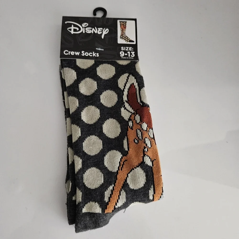 Disney Bambi And Thumper Crew Socks Size 9-13 Polka Dots